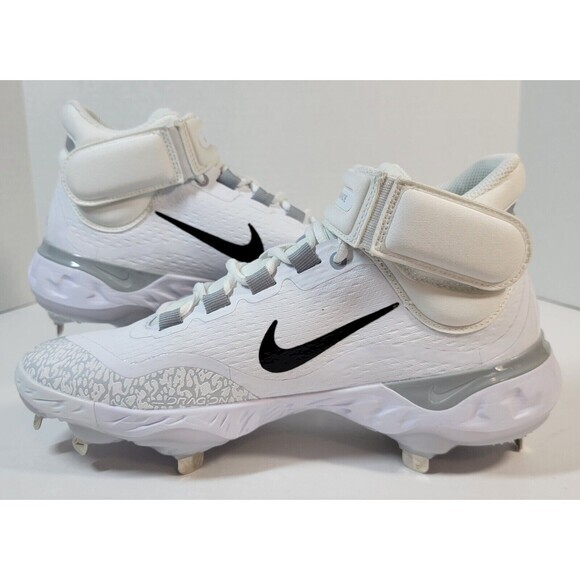 Nike Alpha Huarache Elite Mid Baseball Cleats Men's White
